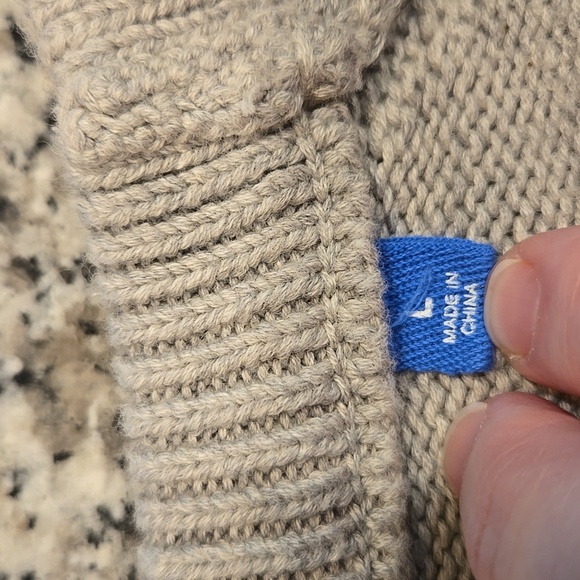 PACSUN X FORD HEATHERED GREY STRIPED CREW NECK SWEATER. SIZE LARGE. - Picture 5 of 9